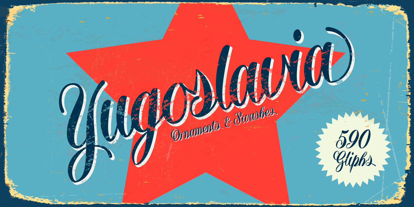 Пример шрифта Yugoslavia Regular